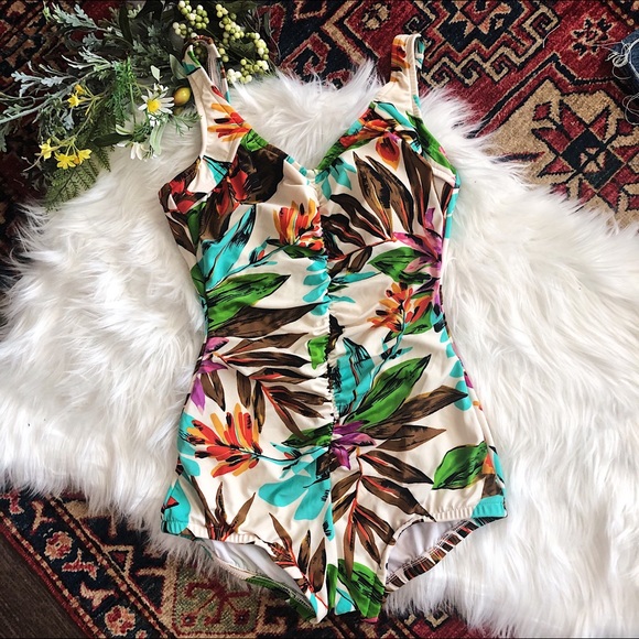Paradise Bay Other - VTG One Piece Tropical Print Swimsuit Paradise Bay